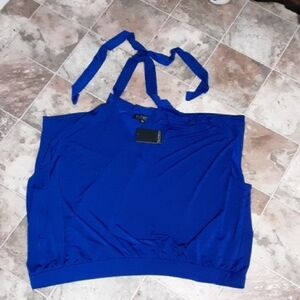 NWT ELOQUII WOMEN'S TOP SIZW 18/20 Elegant Blue Halter .